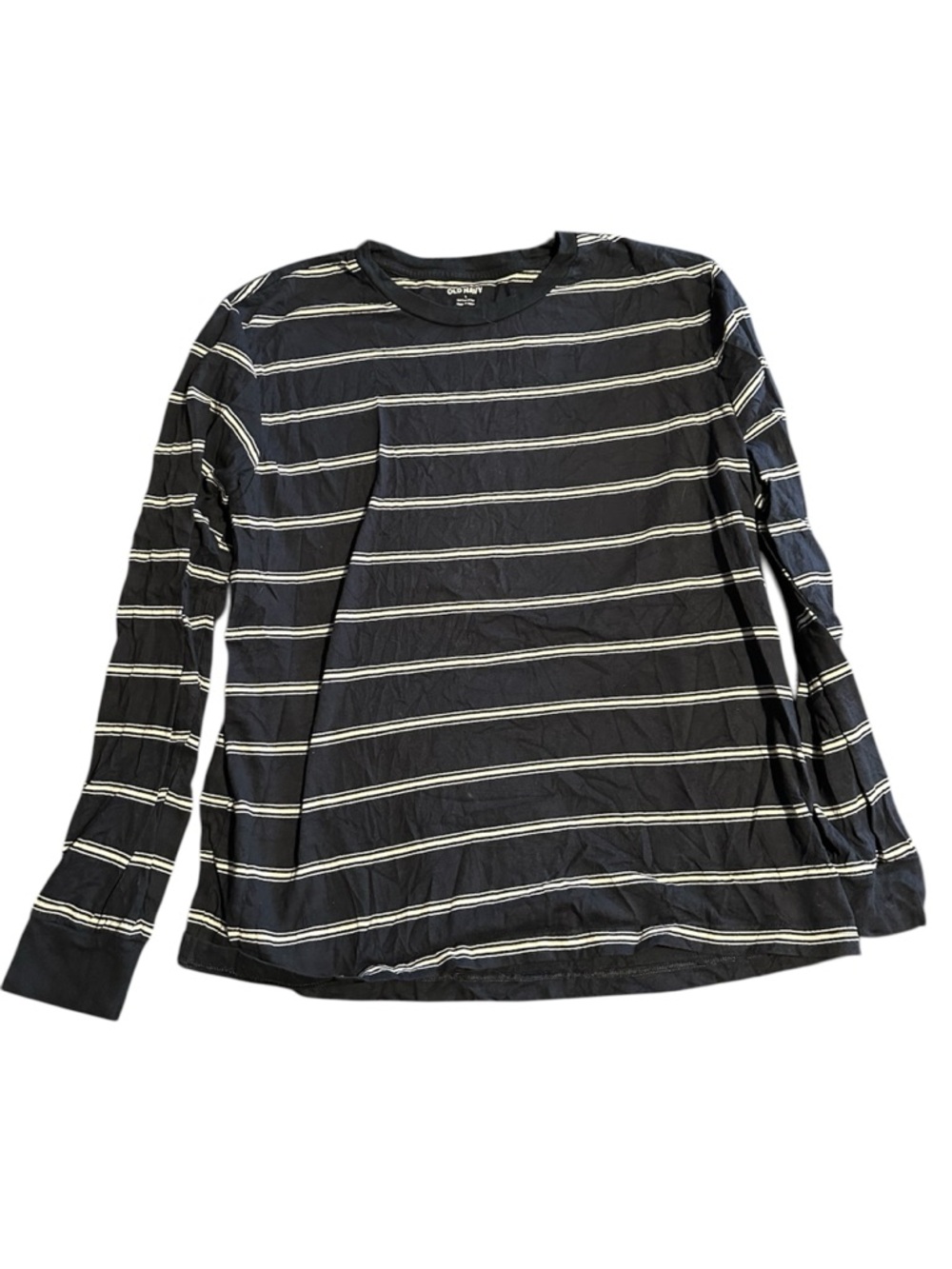 Old Navy Navy Soft-Washed Long Sleeve Tee with White Stripe
